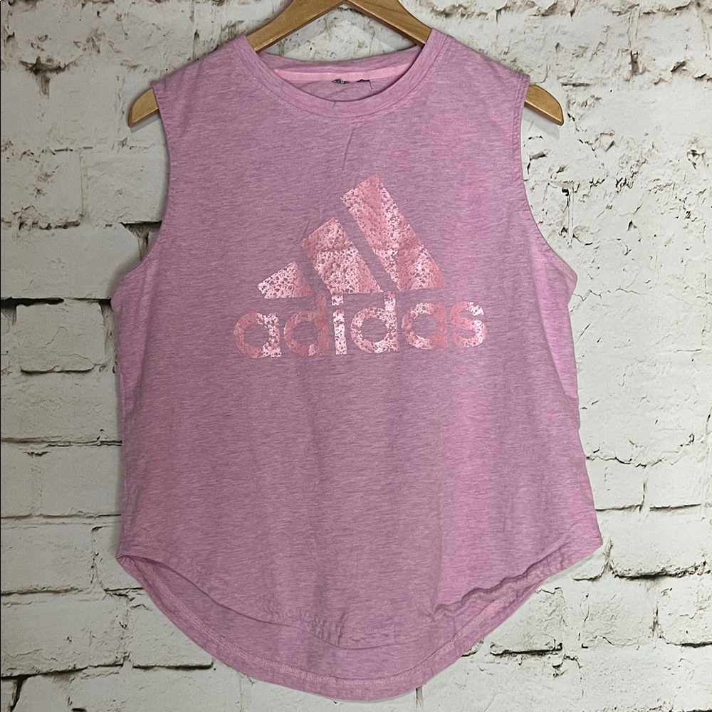 adidas Heather Pink Sleeveless Muscle Tank